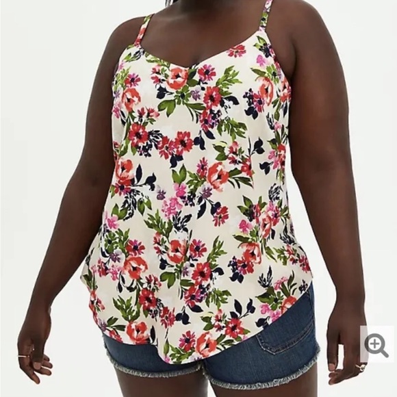 Torrid Floral Tank Top with Adjustable Straps - Picture 2 of 6